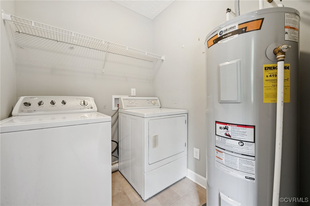 241 Deep Landing Road Tappahannock, VA 22560 - Photo 19 of 33 Laundry room featuring water heater, washer and cl