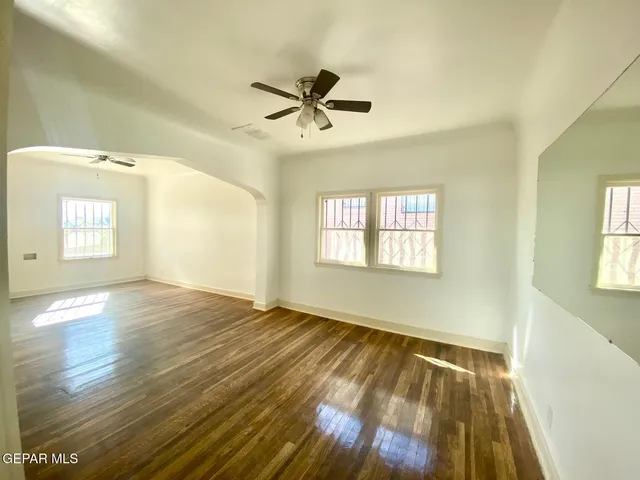 a view of an empty room and window
