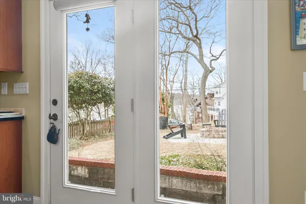 a view of a room with a window