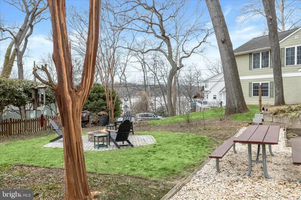 a view of a chairs in backyard of house