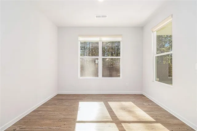 an empty room with a window