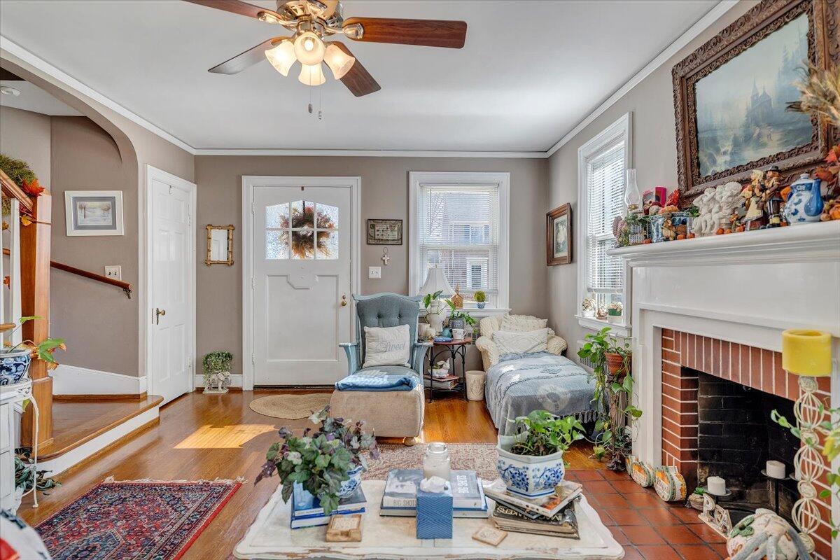 1909 Canterbury Road Southwest Roanoke, VA 24015 - Photo 12 of 65 a living room with furniture and a fireplace