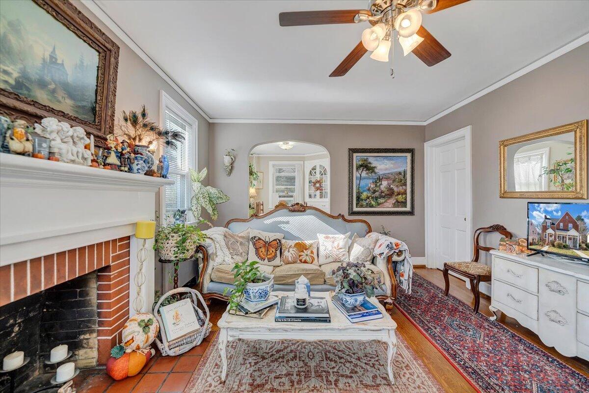 1909 Canterbury Road Southwest Roanoke, VA 24015 - Photo 15 of 65 a living room with furniture flowerpot and a fireplace