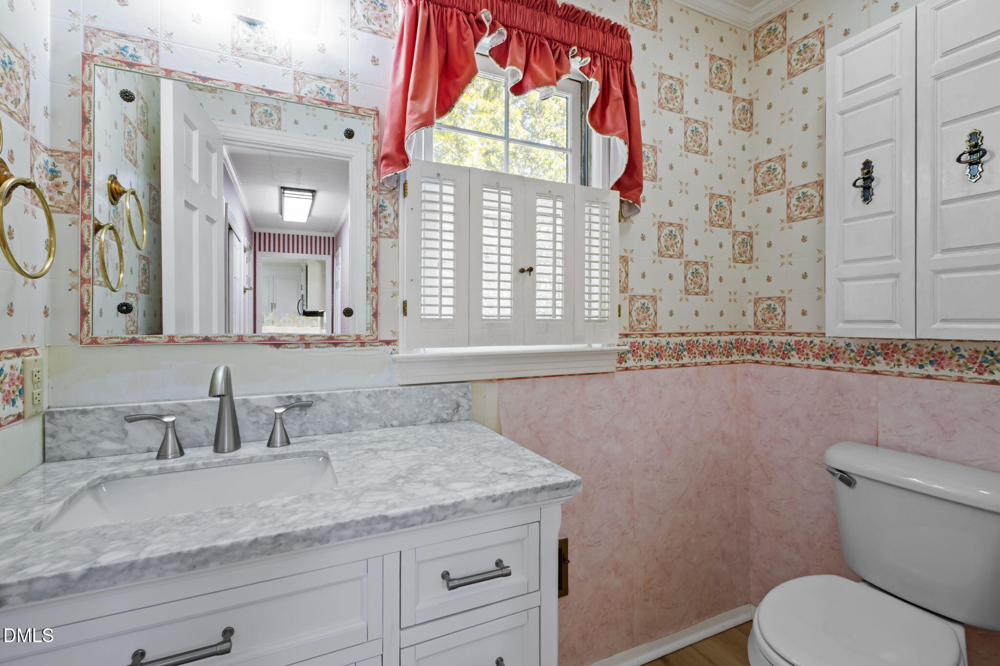 60 Banbury Court Roxboro, NC 27573 - Photo 45 of 59 a bathroom with a granite countertop sink a toilet and a mirror