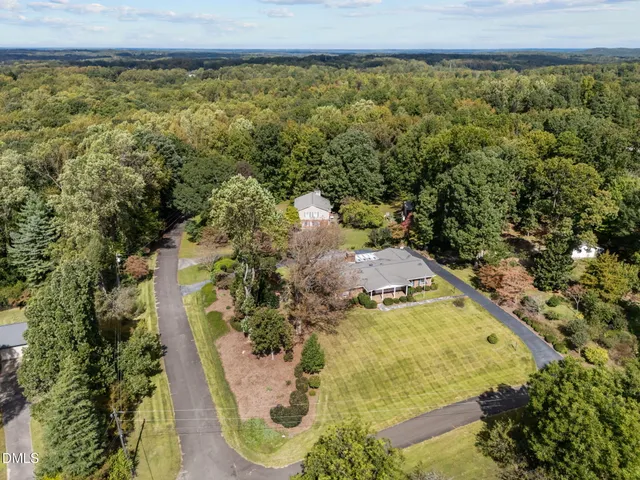 a view of a swimming pool with a yard