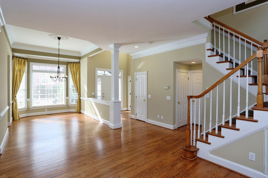 3109 Bentley Hill Road Raleigh, NC 27612 - Photo 5 of 25 This is another view of the dining room showing how open it is to the foyer and the living room. Don't forget to notice the gleaming hardwood floors. Dining Room