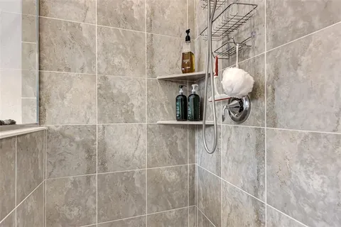 a bathroom with a shower