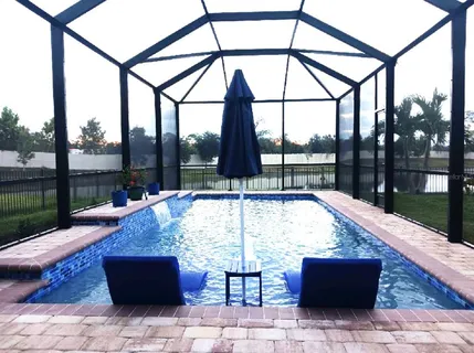 a view of outdoor space with seating