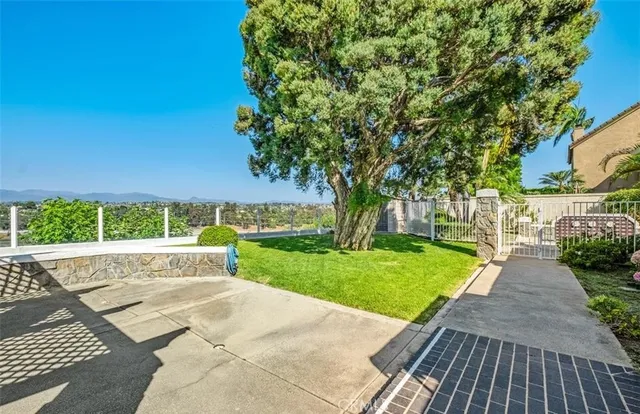 a view of a backyard