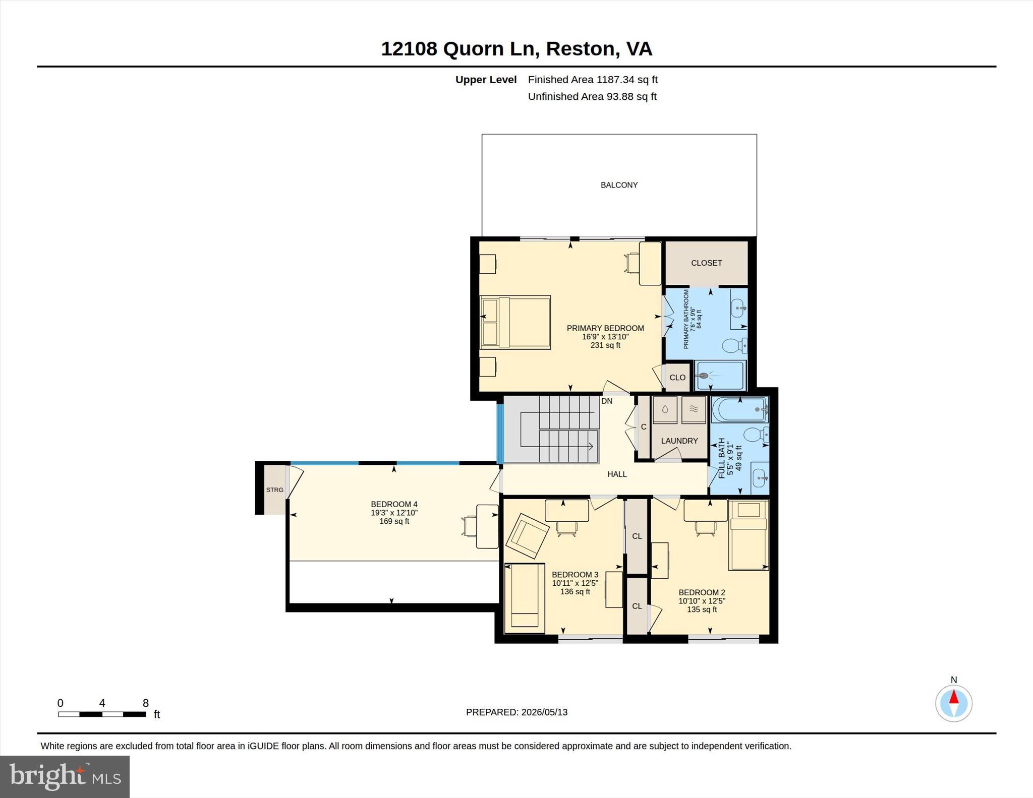 12108 Quorn Lane Reston, VA 20191 - Photo 91 of 91 Professional Floorplan | Upper Level