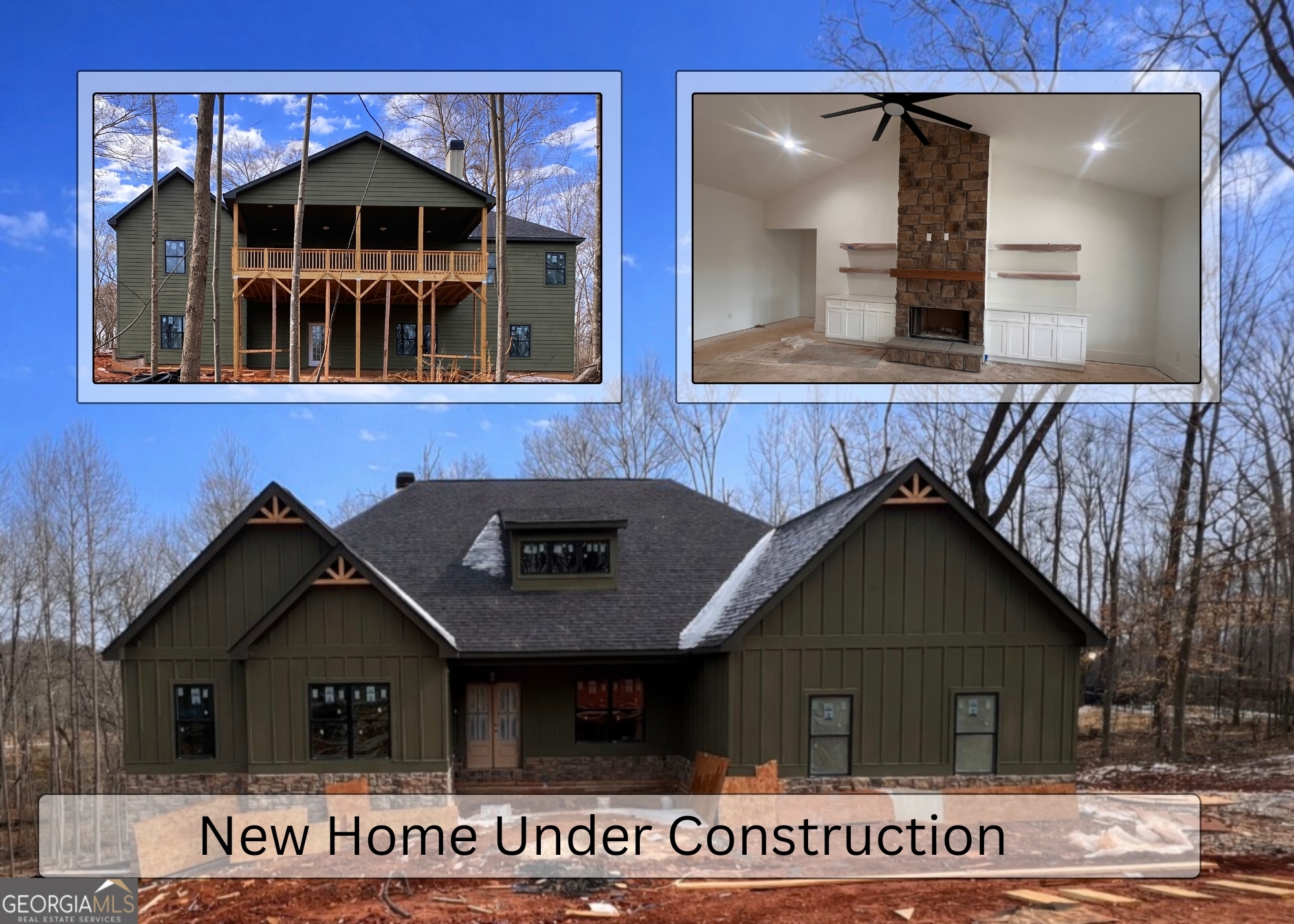 a front view of a house with a garage