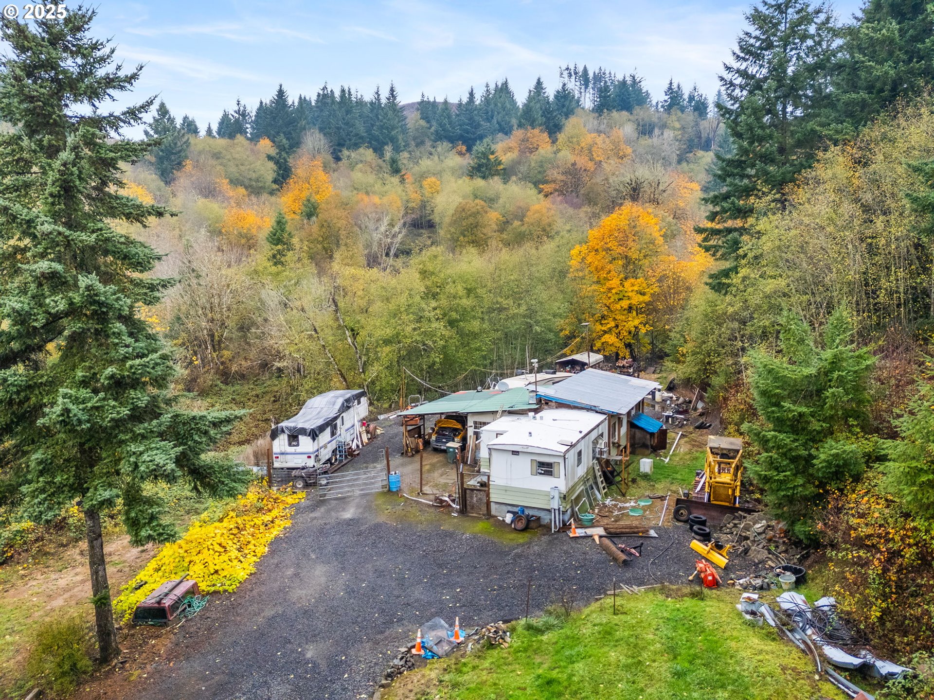 1586 King Road Winlock, WA 98596 - Photo 11 of 31 an aerial view of a house with swimming pool and outdoor seating