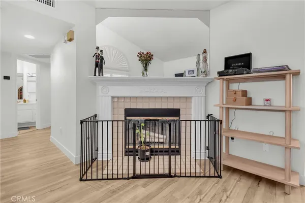 a view of livingroom with furniture and fireplace