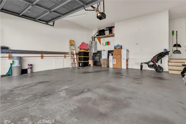 a view of a garage with garage