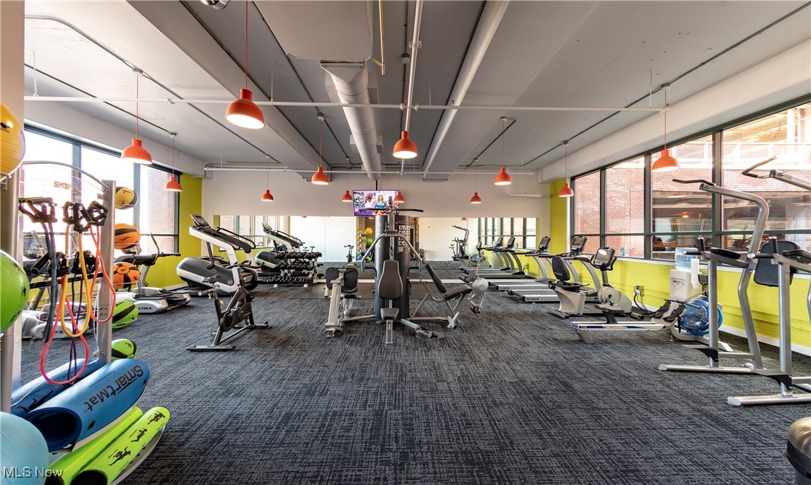725 Johnson Court, Unit 220 Cleveland, OH 44113 - Photo 18 of 25 Fitness center with natural light