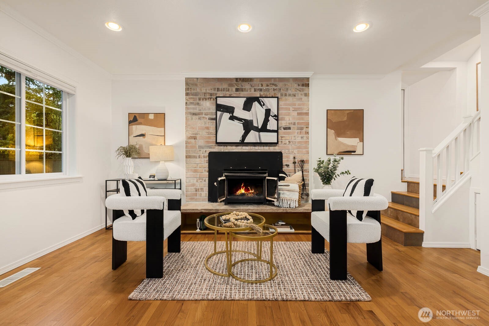 17110 66th Place West Edmonds, WA 98026 - Photo 6 of 38 a living room with furniture and a fireplace