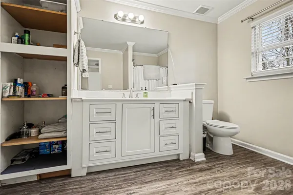 a bathroom with a toilet a sink and mirror