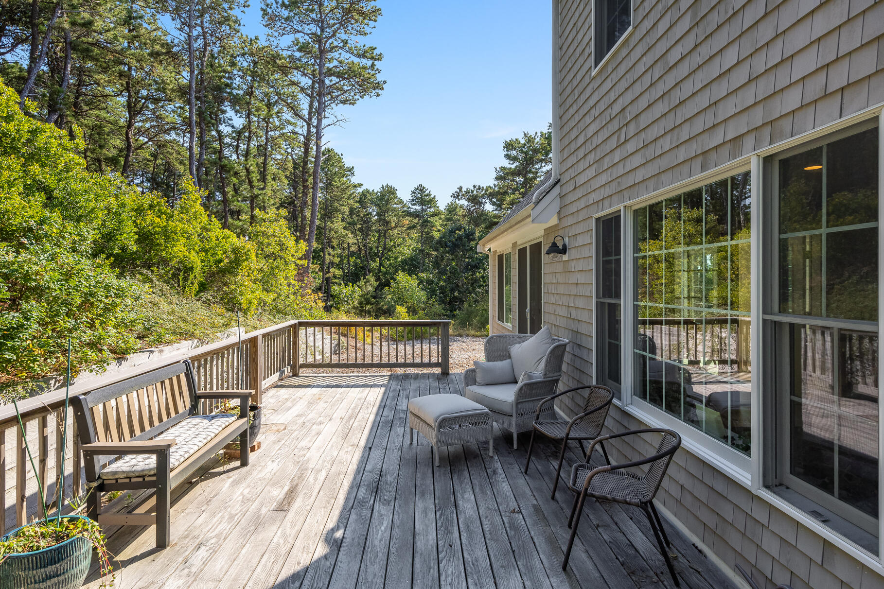 105 High Meadow Road Wellfleet, MA 02667 - Photo 13 of 52 a view of balcony with furniture and wooden deck