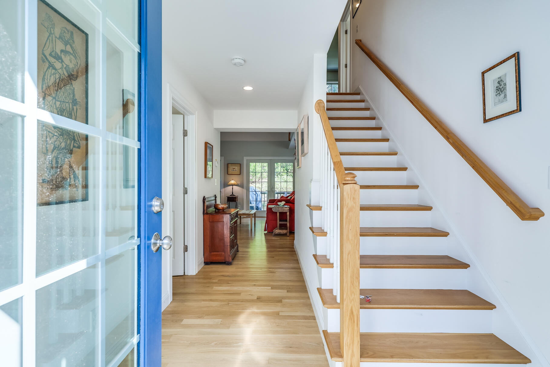 105 High Meadow Road Wellfleet, MA 02667 - Photo 17 of 52 a view of a hallway with a livingroom and stairs