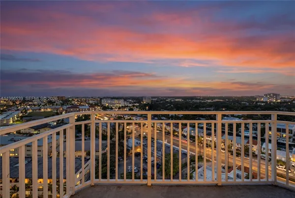 a view of city with balcony