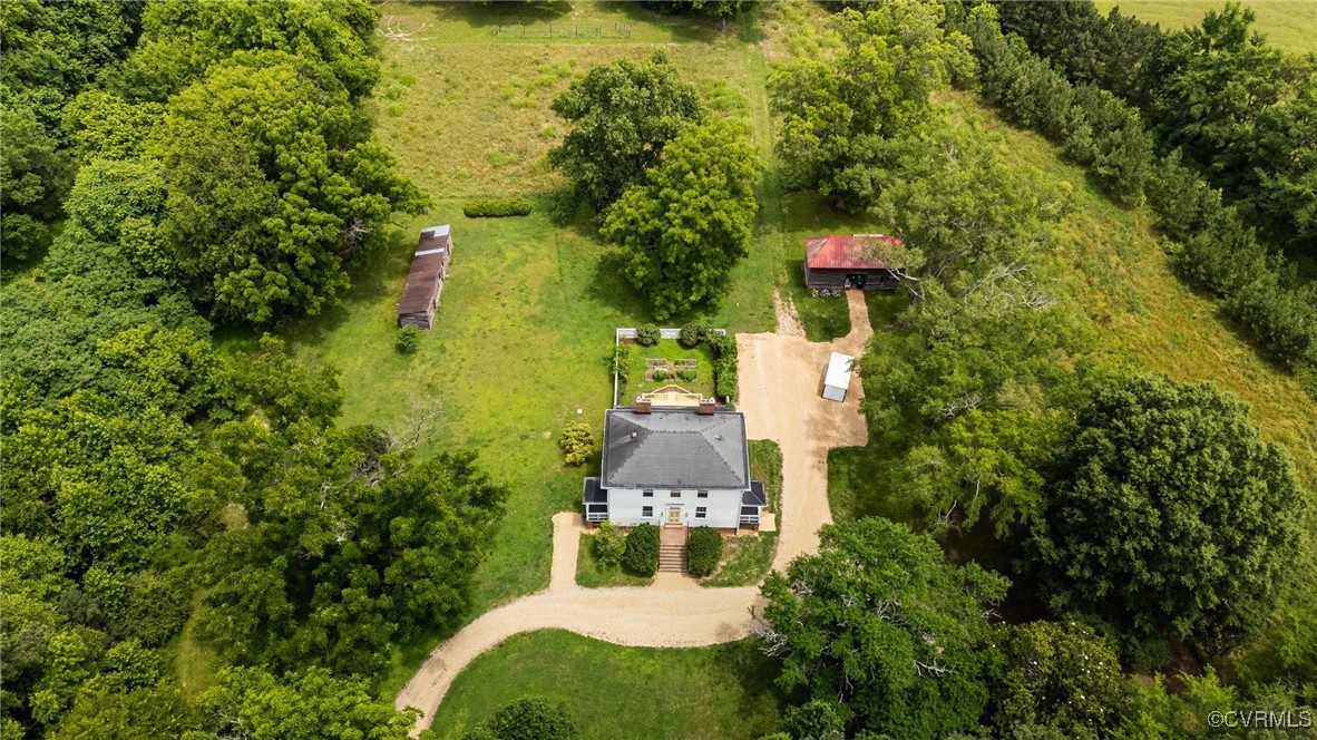 9341 Varina Road Henrico, VA 23231 - Photo 48 of 48 an aerial view of a house with swimming pool and garden space