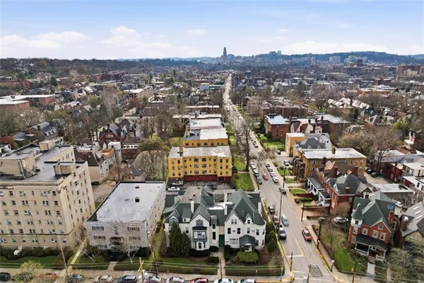 an aerial view of multiple house