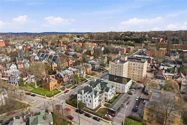 an aerial view of multiple house