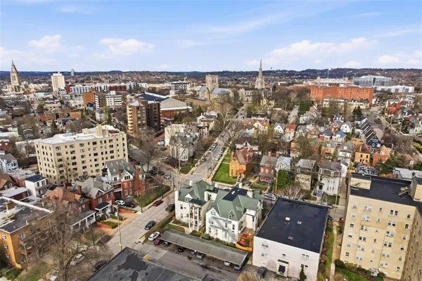 an aerial view of multiple house