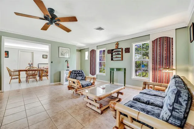 a living room with furniture