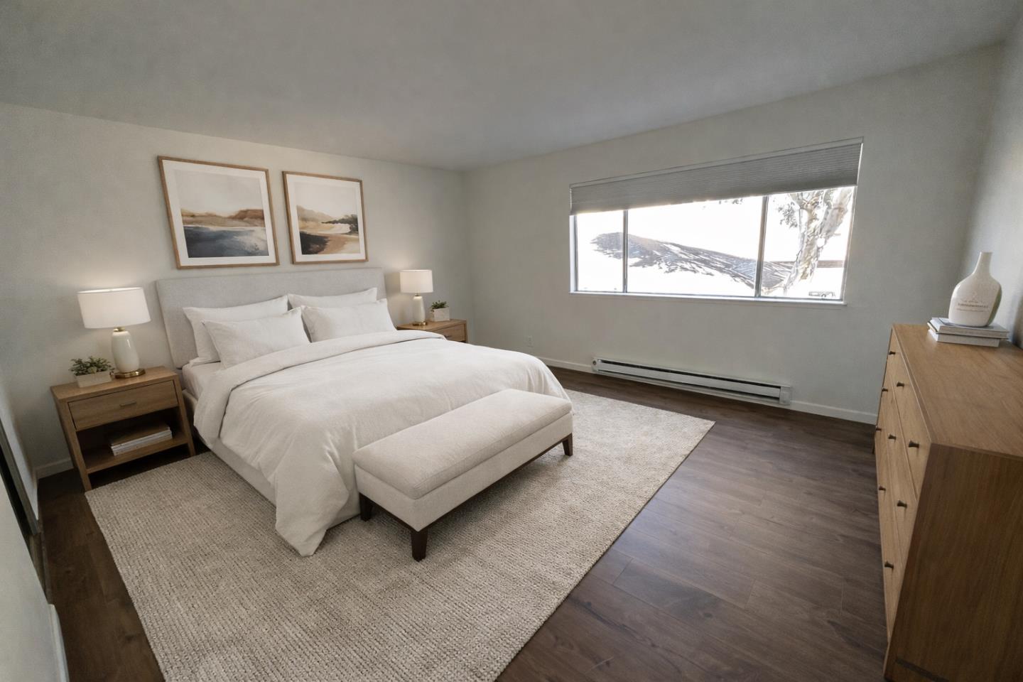 2212 Almaden Road, Unit A San Jose, CA 95125 - Photo 5 of 15 a bedroom with a bed and a night stand