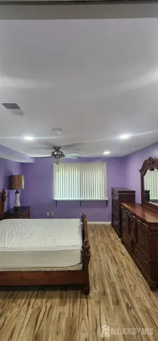 a swimming pool with a large window