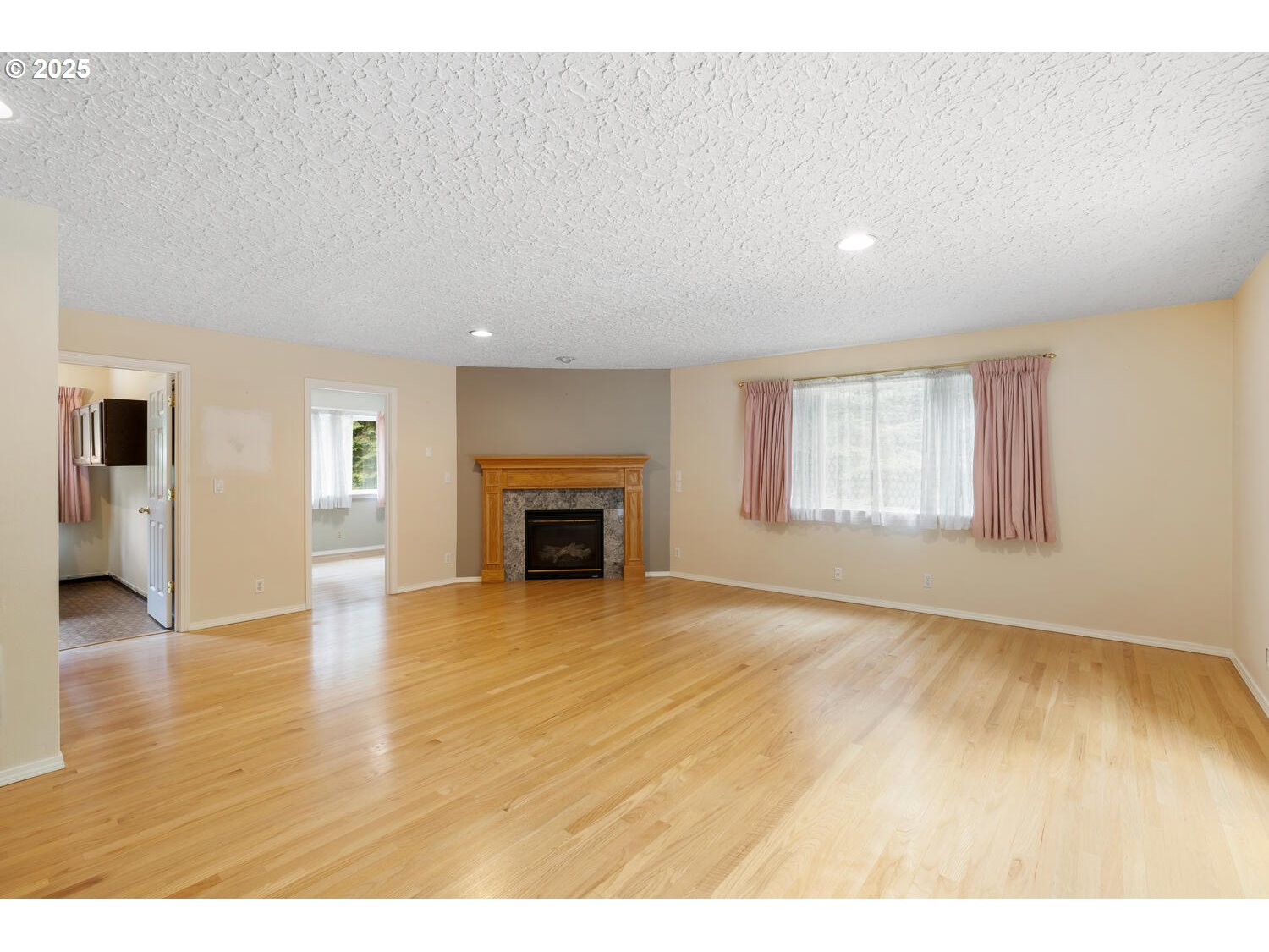 3208 Northwest 199th Street Ridgefield, WA 98642 - Photo 39 of 48 a view of empty room with wooden floor and fireplace