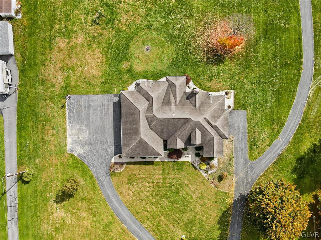 573 West Moorestown Road Nazareth, PA 18064 - Photo 45 of 46 aerial view of a house with swimming pool and large trees
