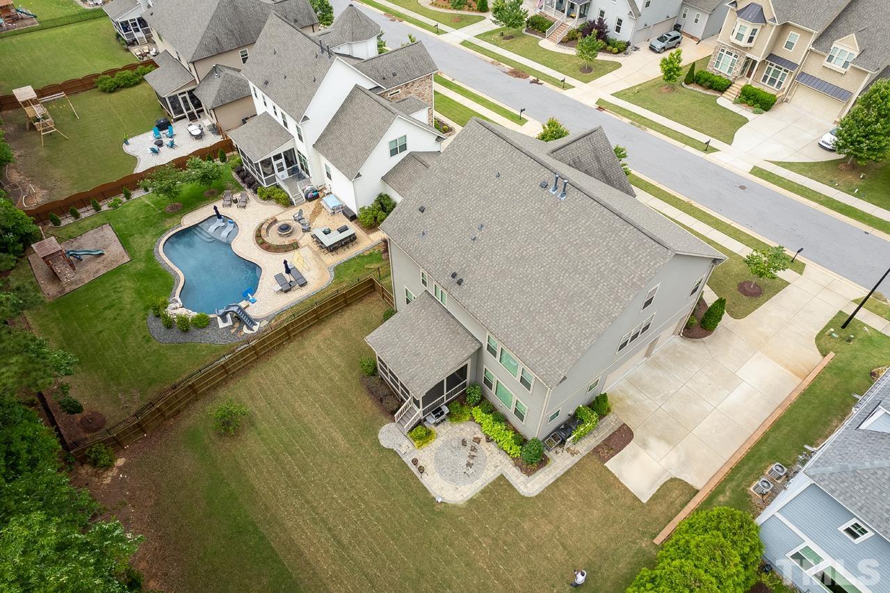 4813 Sunset Fairways Drive Apex, NC 27539 - Photo 43 of 44 an aerial view of residential house with yard