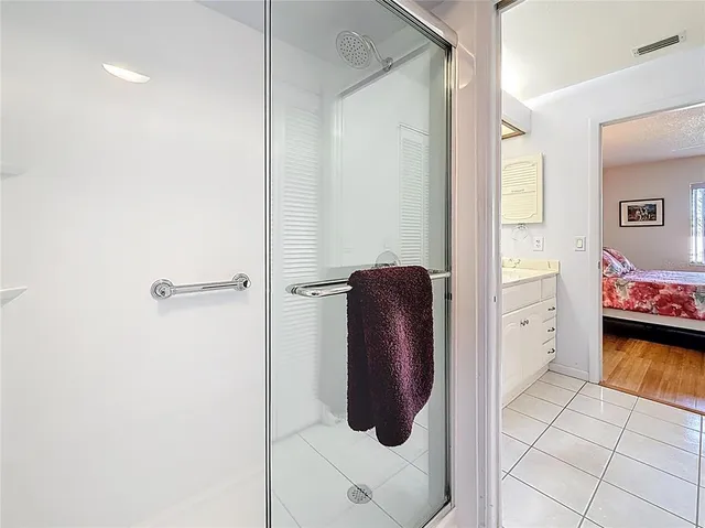 a walk in closet and bathroom