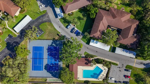 an aerial view of a house
