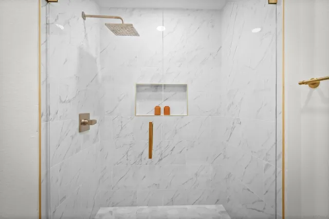 a bathroom with a shower