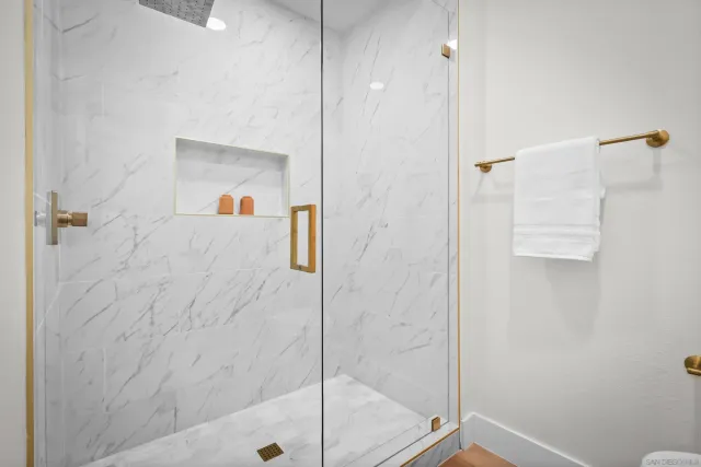 a bathroom with a shower