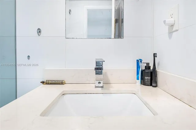 a bathroom with a bathtub