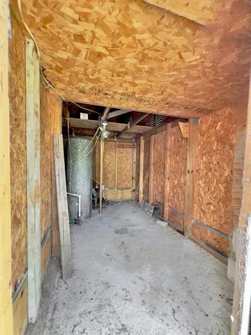 a view of outdoor space with trees all around