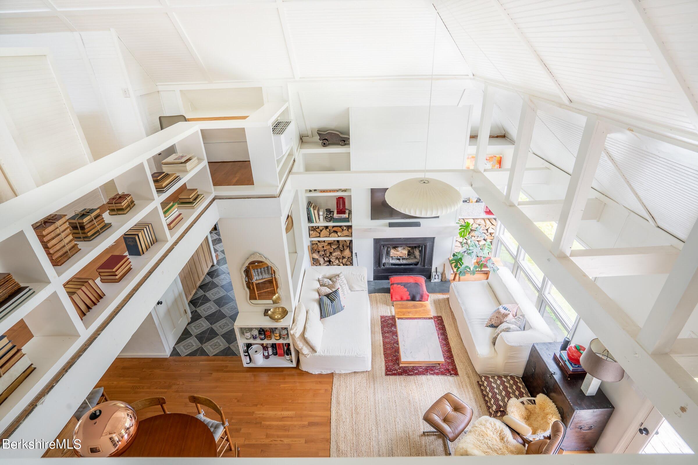 8 Brookvale Road Egremont, MA 01230 - Photo 26 of 45 LIVING AND DINING RMS FROM THE LOFT