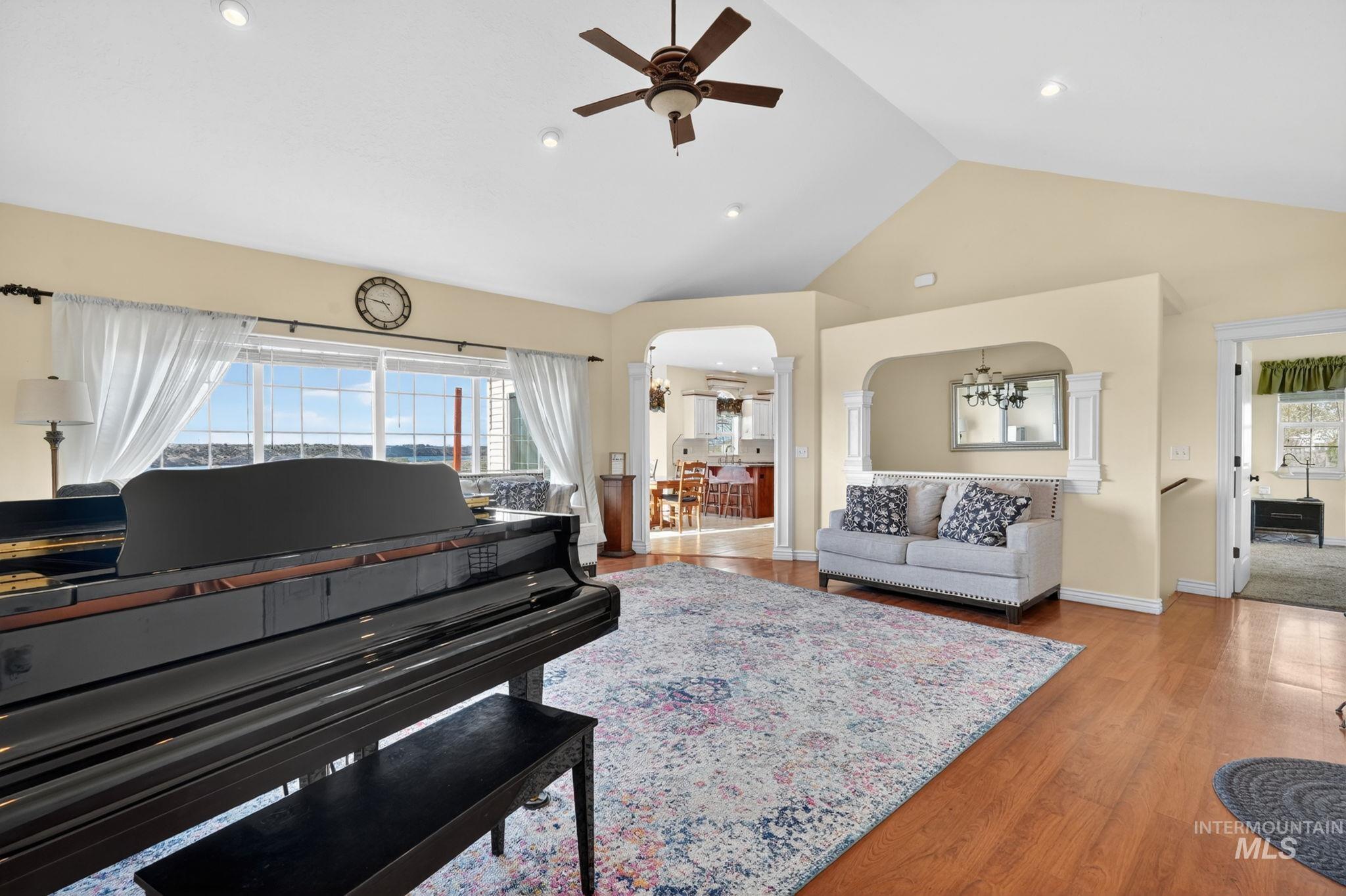 3352 Neeley Road American Falls, ID 83211 - Photo 6 of 43 Vaulted ceilings enhance this space, complemented by recessed lighting and a ceiling fan