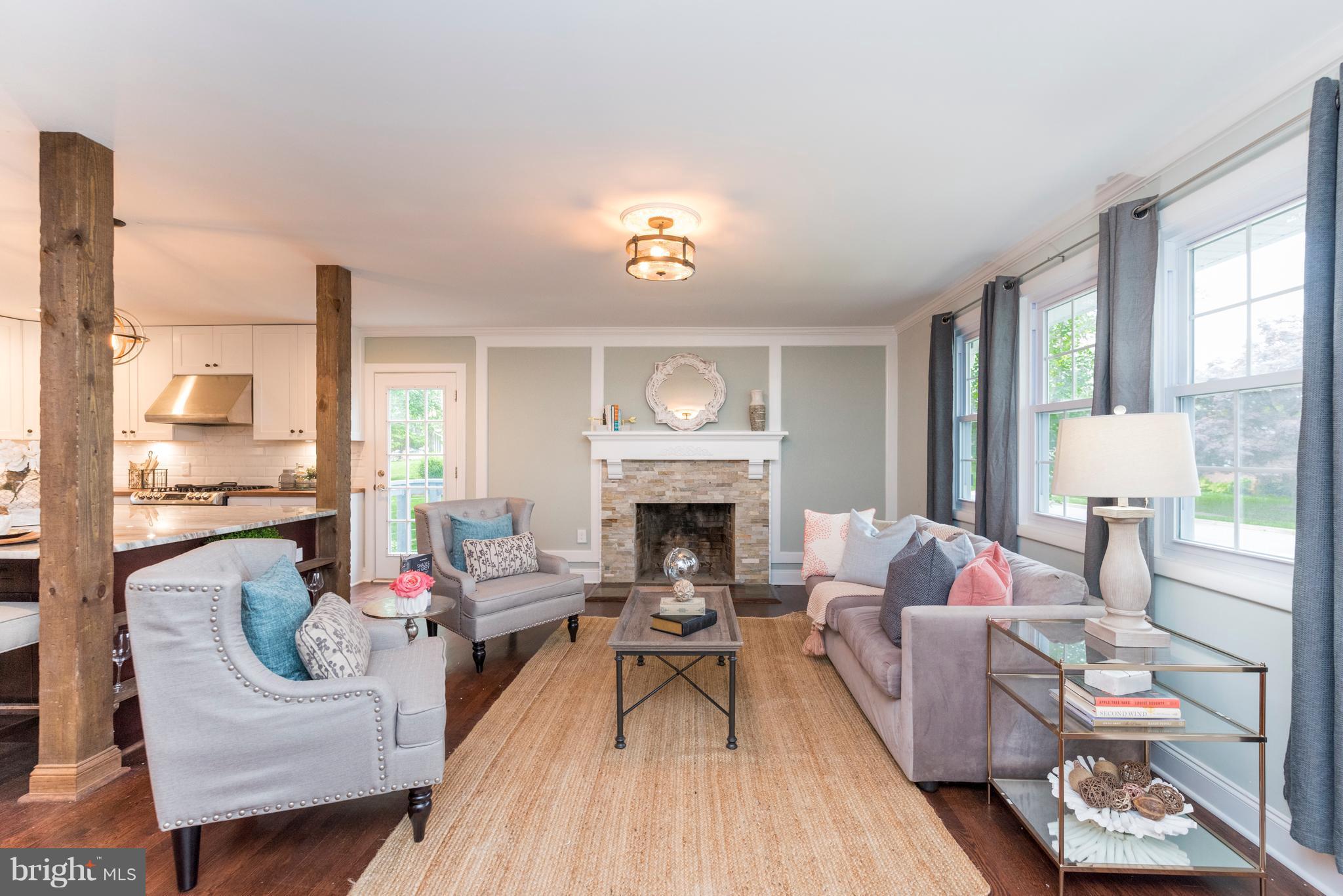 Beautiful hardwood floors and light filled space
