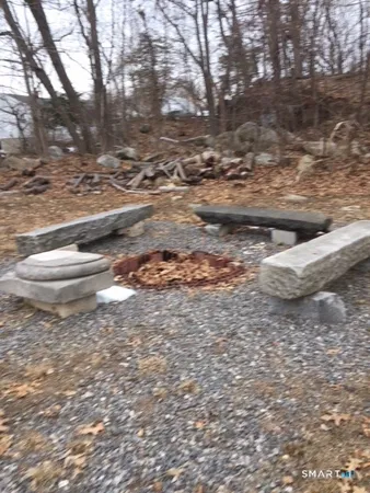 a view of a yard with an empty space