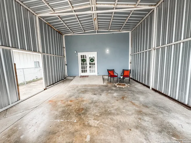 a view of porch with seating space