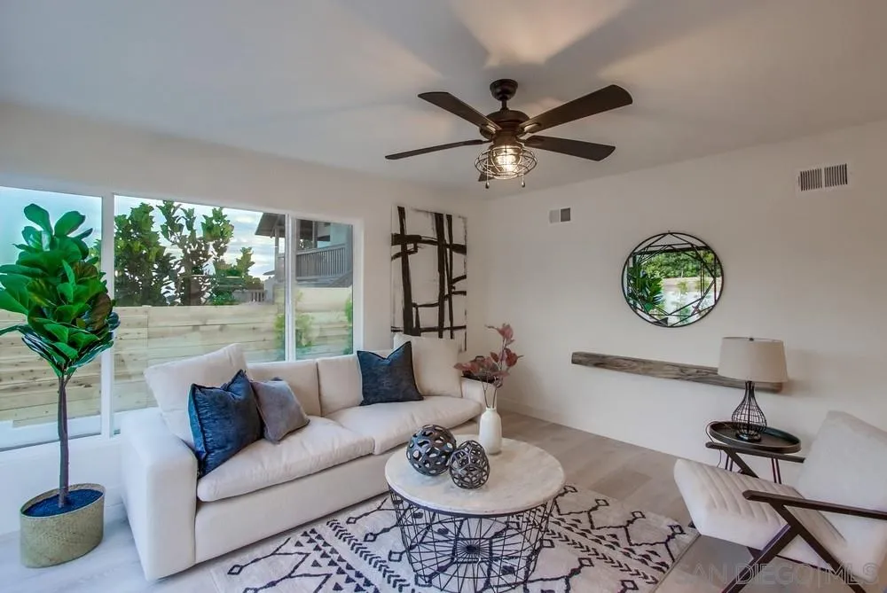809 Colima Street La Jolla, CA 92037 - Photo 8 of 25 a living room with furniture a window and a potted plant