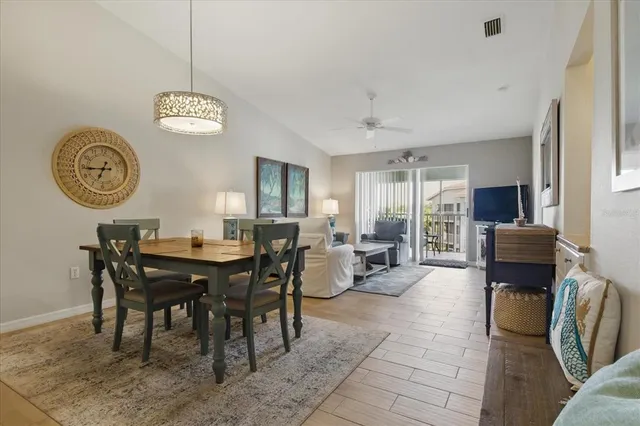 a view of a livingroom and dining room