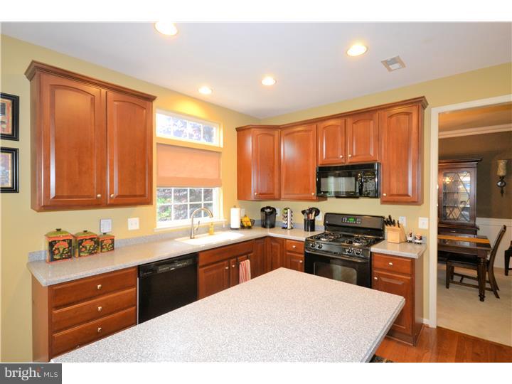 213 Barnhill Road Perkasie, PA 18944 - Photo 4 of 25 a kitchen with stainless steel appliances kitchen island granite countertop a sink dishwasher stove and cabinets with wooden floor