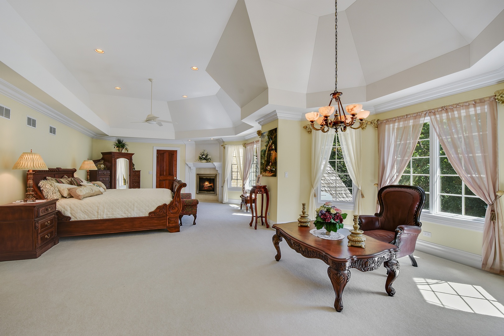 595 Plum Tree Road Barrington Hills, IL 60010 - Photo 17 of 46 a living room with furniture and a chandelier