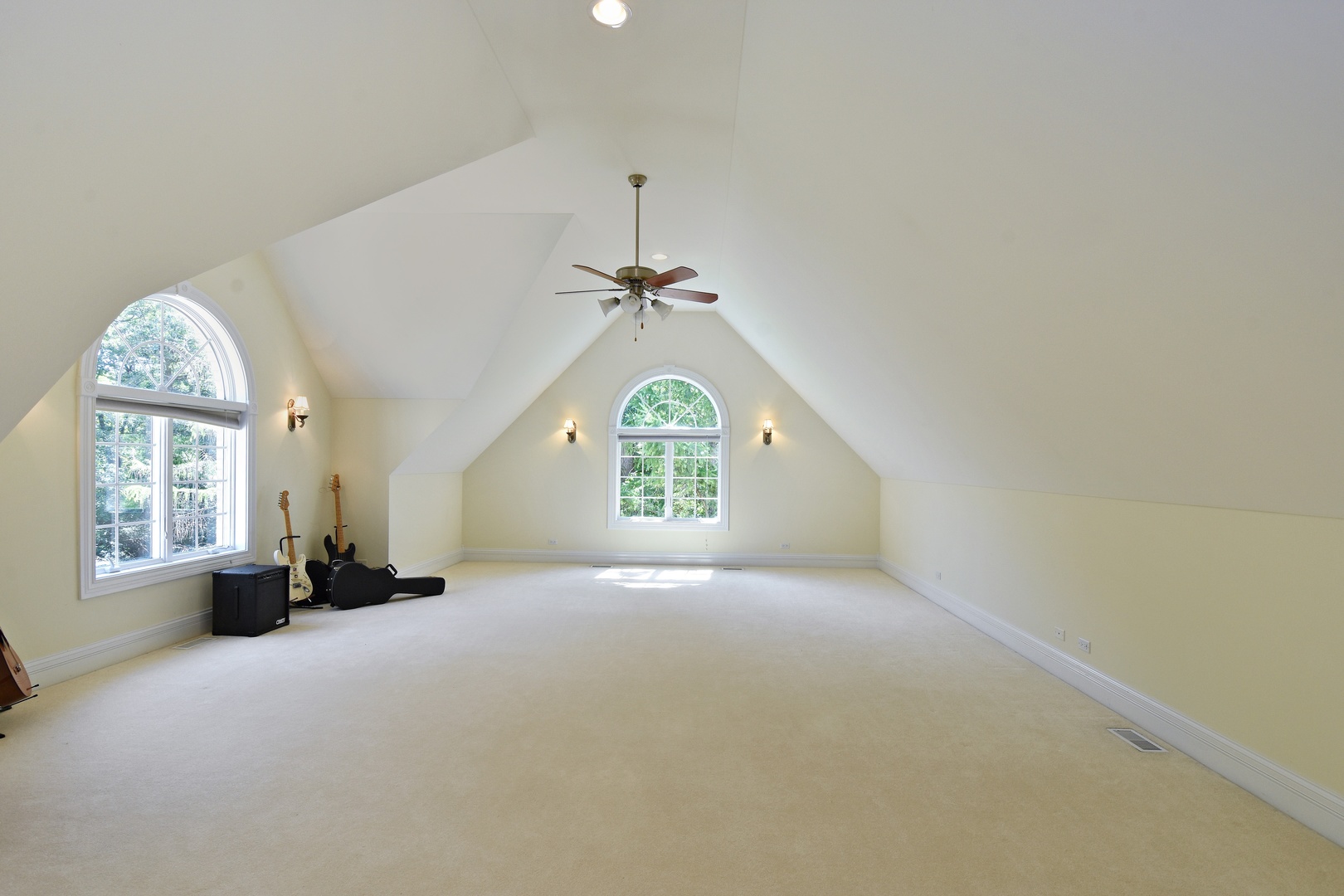 595 Plum Tree Road Barrington Hills, IL 60010 - Photo 27 of 46 an empty room with windows and ceiling fan